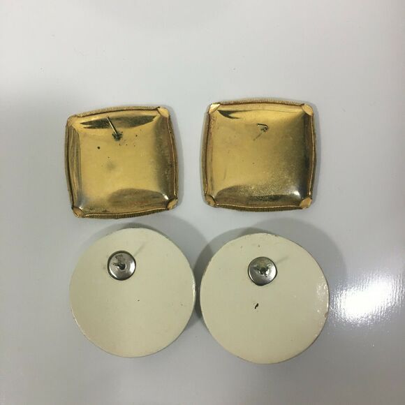 Vintage Painted Earrings 2 Pairs - Picture 3 of 3